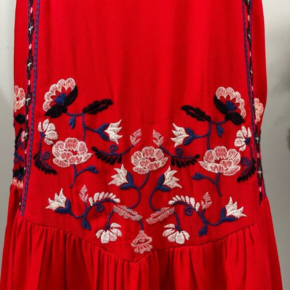 NEW Xhilaration Boho Love Liberty Embroidered Drop Waist Flutter Floral Sundress - Picture 7 of 16